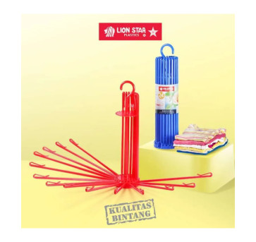 Folding Hanger Lionstar 24 Stik Jemuran multifungsi Lion star - 1