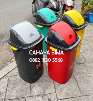 tempat sampah 60 liter tutup goyang warna merk semar - 6