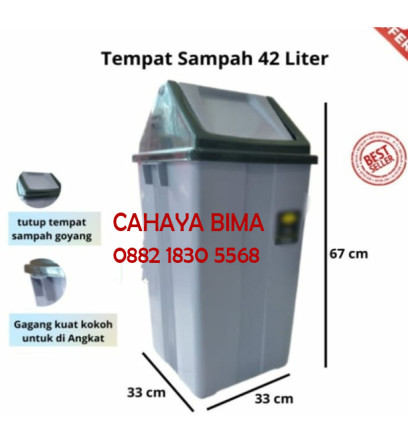 Tempat Sampah Makiwa Mpw Tutup Goyang 42 Liter  - 6