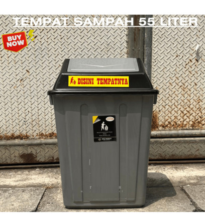 Tempat Sampah Abu tutup Buka 55 Liter Tempat Sampah MPW - 6