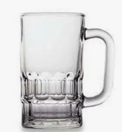 6 Pcs Gelas Bir B20 Gelas Gagang Gelas Beling Kaca Transparan - 6