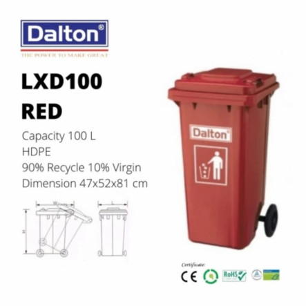 TEMPAT SAMPAH OUTDOOR BESAR 100 LITER DALTON LXD100C - 8