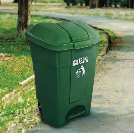 Tempat Sampah BIO Injak 90 Liter 2009 Green Leaf Dustbin Roda - 3