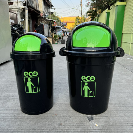 Tempat Sampah Bulat ECO BIO EARTH 80 LITER ATARI 9874 HITAM - 3