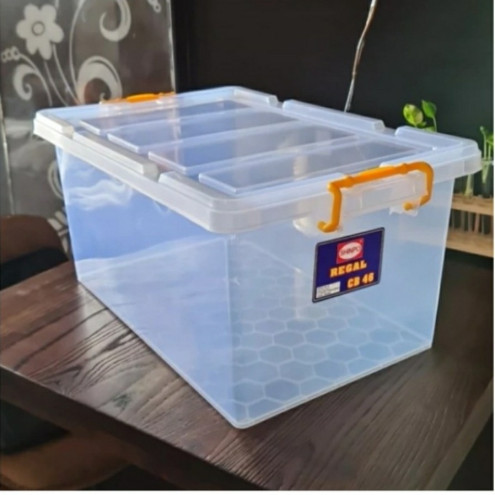 Box container Shinpo Regal CB 46 Kotak Penyimpanan 46L Kuat Transparan - 2