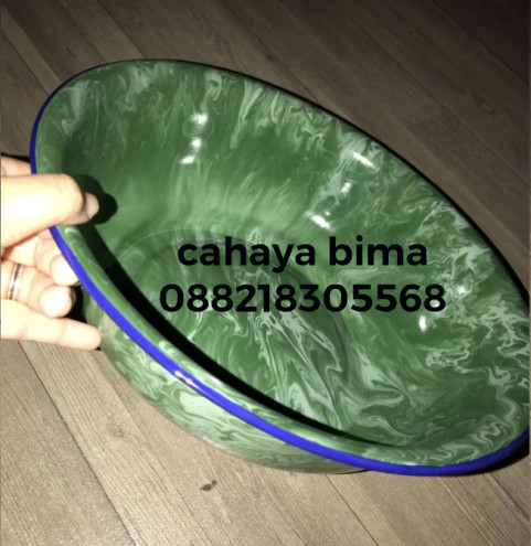 Baskom Lurik Blirik Blurik 30 Cm Baskom Jadul Panci Enamel - 6