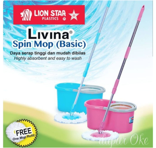 Lion Star Set Alat Pel Spin Mop Pembersih Lantai - BM-47 - 1
