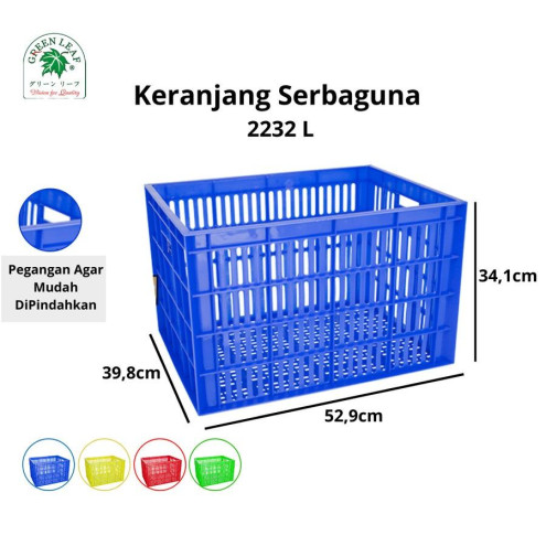 Keranjang Container Green Leaf 2232 Kontainer Industri Berlubang - 3