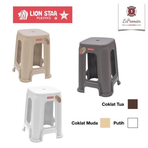 Jual Kursi Plastik Baso Lion Star G-24 (Bangku Makan Tinggi Minimalis) - 1