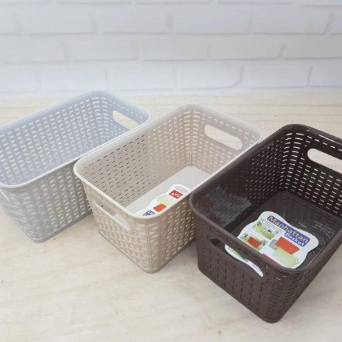 Keranjang Plastik Kotak Bakul Manhattan Asvita Bk 282 Serbaguna - 6