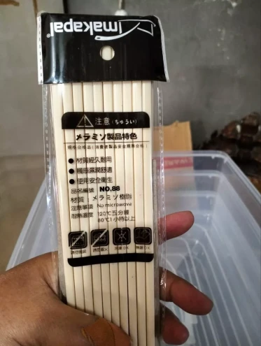 Sumpit Melamin Food Grade 10 Pasang – 24 cm Hitam Putih Cream - 6