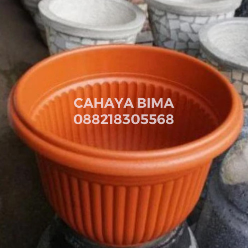 Pot Plastik Citra Jaya 817 Diameter 40cm Warna Coklat/Hijau – Pot Bunga Tanaman Hias - 6