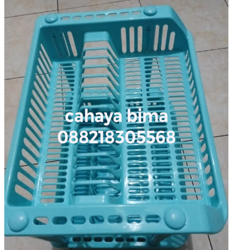 Rak Piring Susun 2 dengan Nampan Emerald Green Leaf 1712 - 3