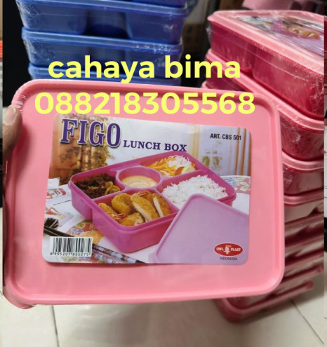 Lunch Box Sekat 5 Figo Owl Kotak Makanan BPA Free Box Catering - 6