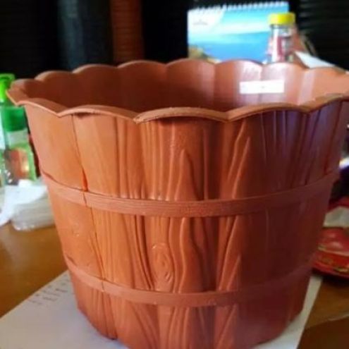 Pot Plastik Motif Kayu 823 Pot Tanaman Hias Estetik Kuat - 6