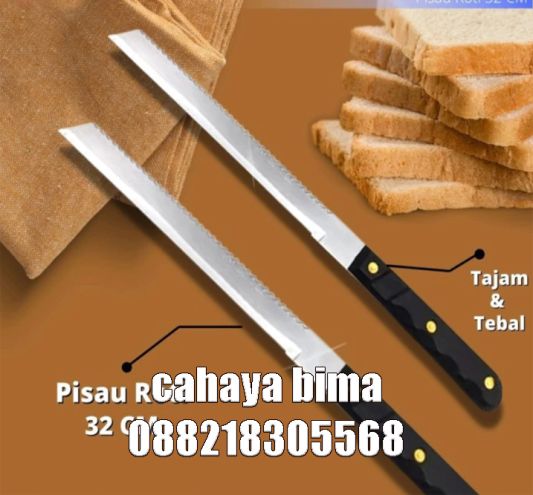 Pisau Roti Tawar dan Kue Stainless Gerigi pisau Tajam Anti Karat - 6