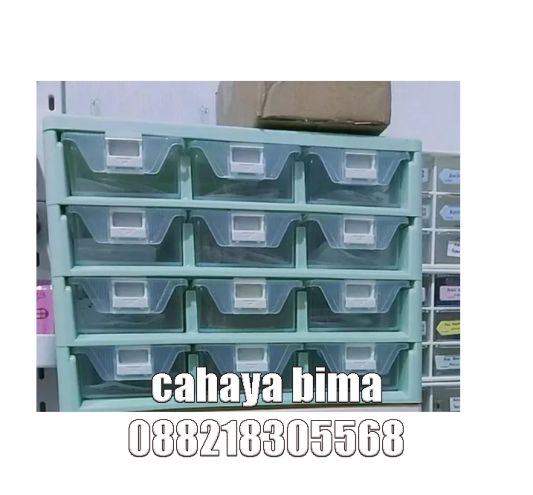 Kotak Obat Serbaguna 12 Sekat 4 Susun Laci Mini Container - 3
