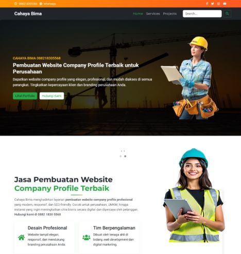Biaya pembuatan website Wordpress untuk company profile Perusahaan