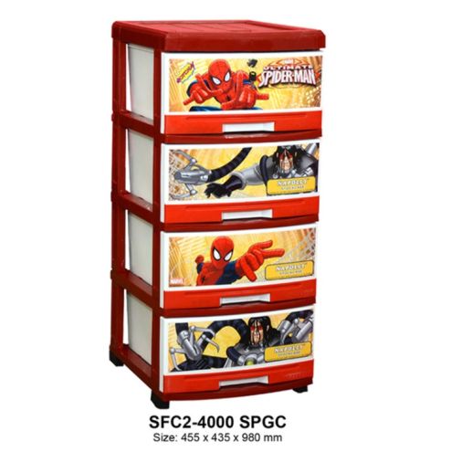 Lemari laci Container Plastik Spiderman Napolly SFC2 4000 SPGC Susun 4 - 9