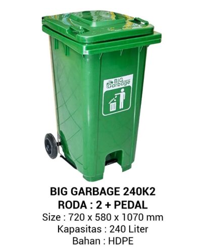 Tempat sampah outdoor Lxd  240 liter Napolly Pakai Pedal  - 9
