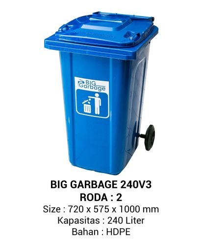 Tempat sampah 240 Liter Pakai Roda Big Carbage LXD 240V2 - 9