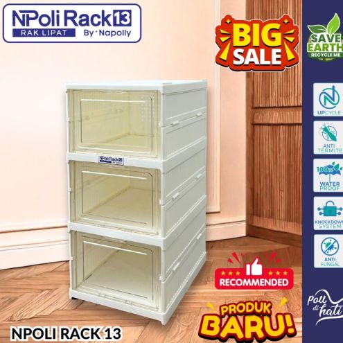 Rak Sepatu Lipat NAPOLLY NPoli Rack 13 Rak Serbaguna Mudah Dirakit - 9