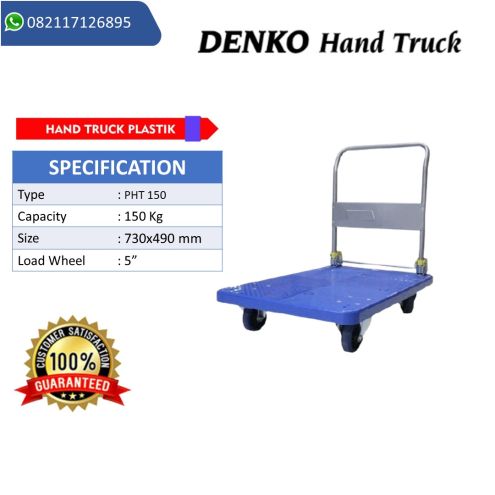 Troli Barang Hand Truck Denko 150 Kg Heavy Duty Trolley Fiber Kuat untuk Gudang