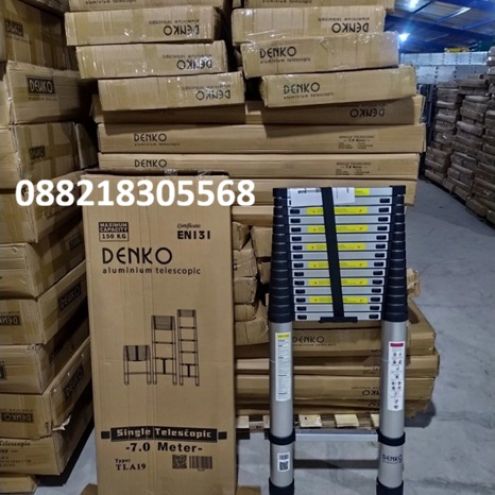 Tangga Telescopic denko ladder Teleskopik 7 Meter Single Telescopic Ladder - 8